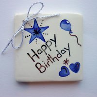 Happy Birthday tile tag 5cm sq-1